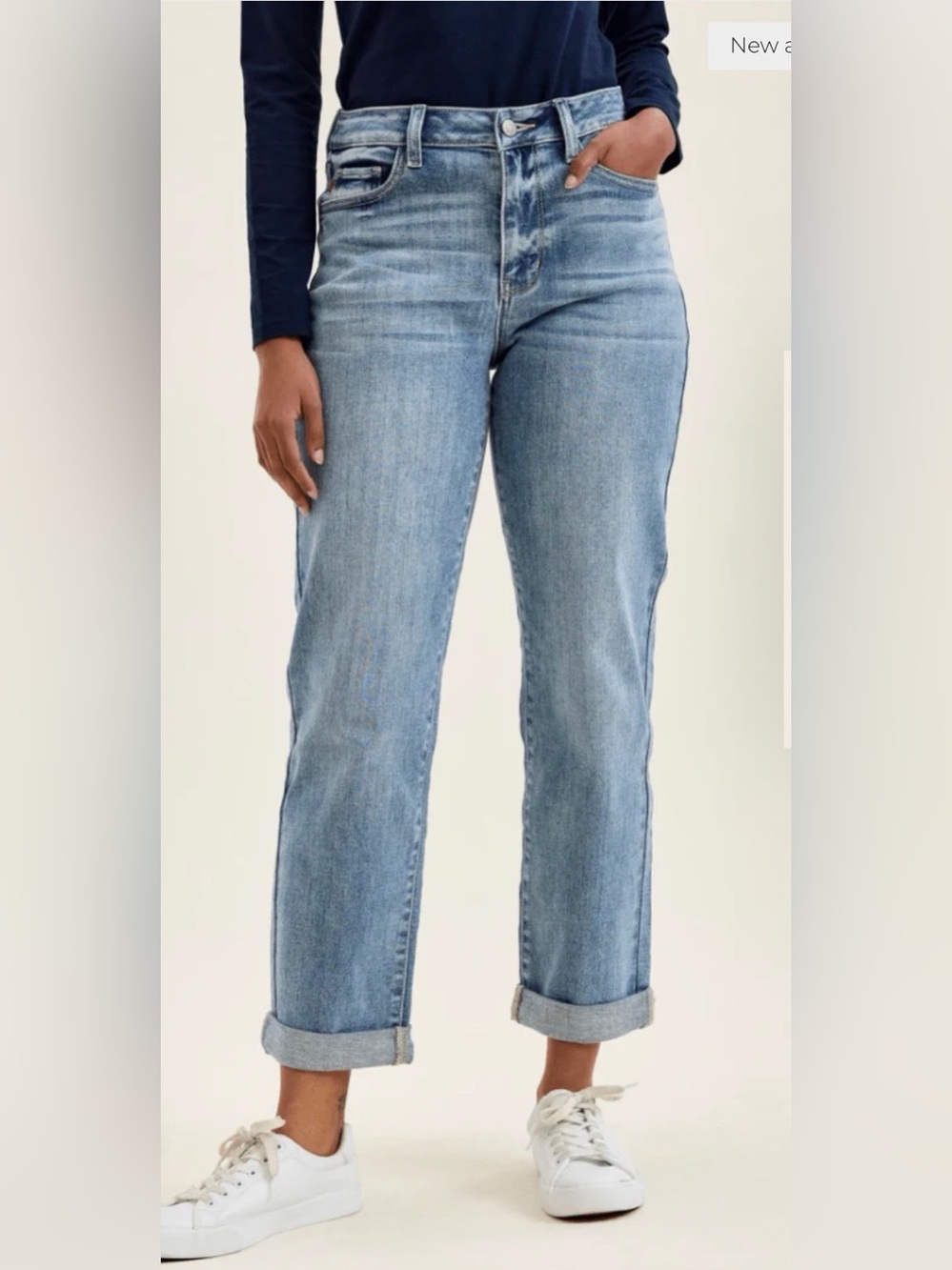 Judy Blue Billie Boyfriend Jeans Mid Rise Light Blur 15/32